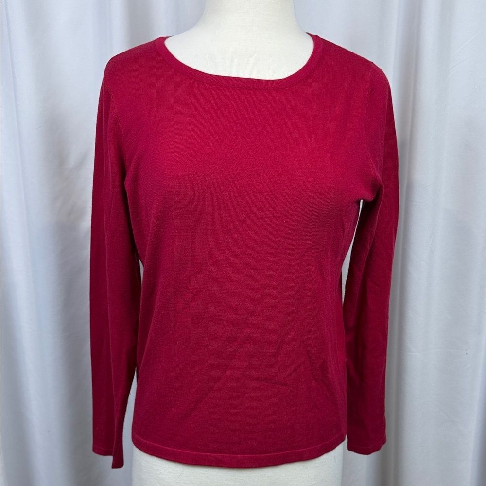 Chico's Red Sweater with Gold Accent Zipper in Back, Medium or Chico 1